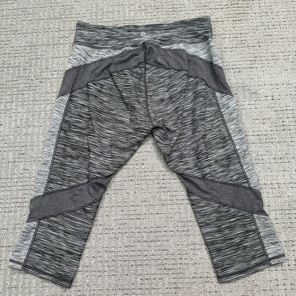 SOYBU Leggings Womens Crop Pull On Hidden Pocket Stripe Gray M - Picture 2 of 9